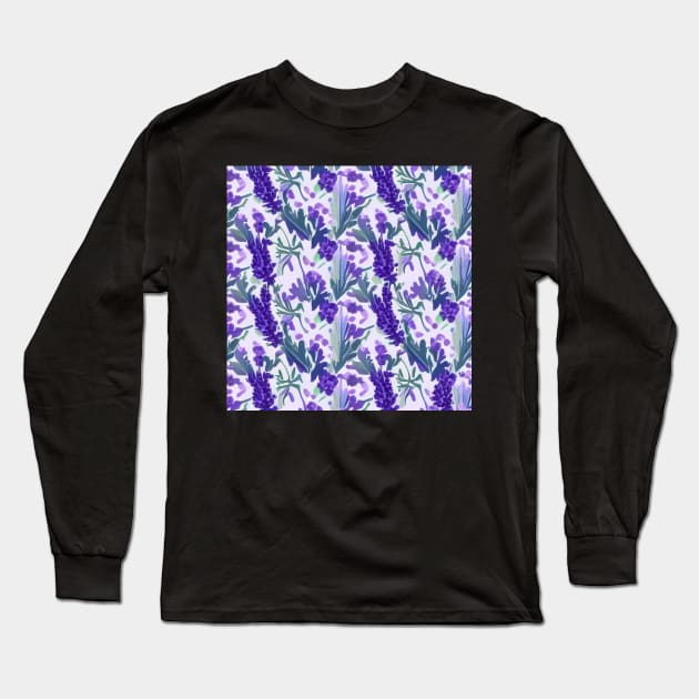 Lavender Pattern Long Sleeve T-Shirt by TrapperWeasel